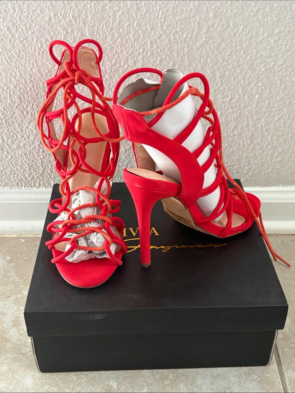 Lace-Up High Heels